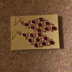 Maroon gemstone earrings